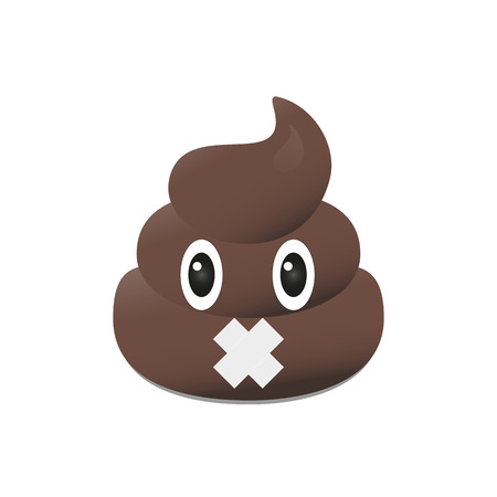 Shit emoji. Poo emoticon. Poop emoji face isolatedのイラスト素材