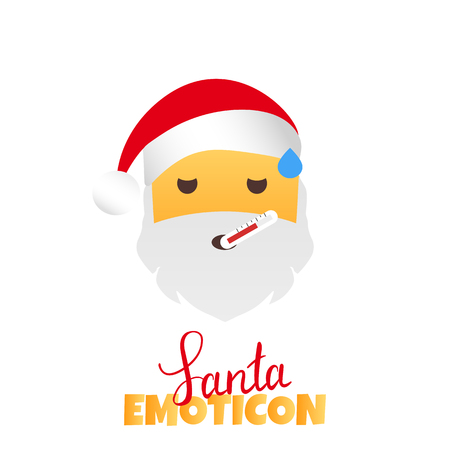 Sick Emoticon. illustration on white background.のイラスト素材