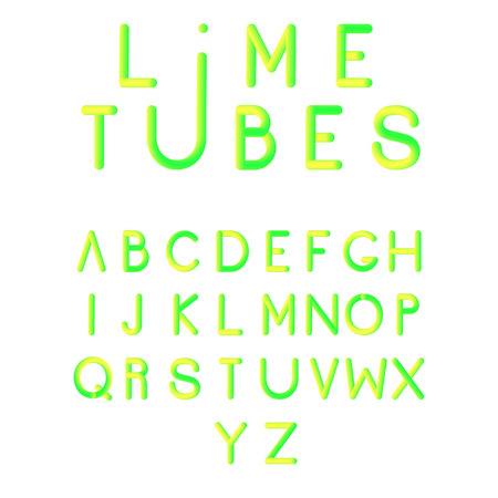 Typographic alphabet in a set. Three-Dimensional stock typographyのイラスト素材