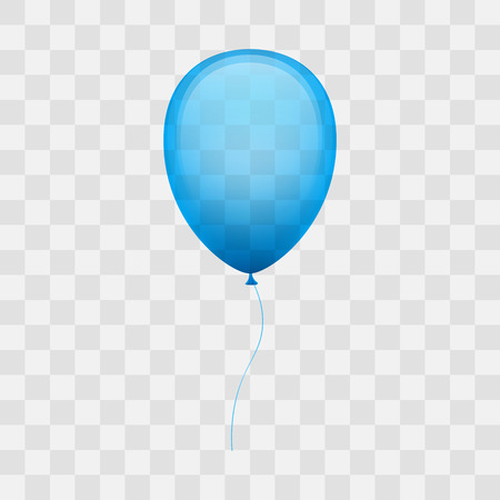 Colorful shiny blue ballon on transparent background.のイラスト素材