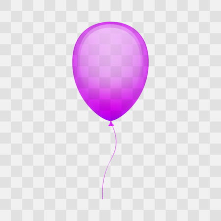 Colorful shiny purple ballon on transparent background.のイラスト素材