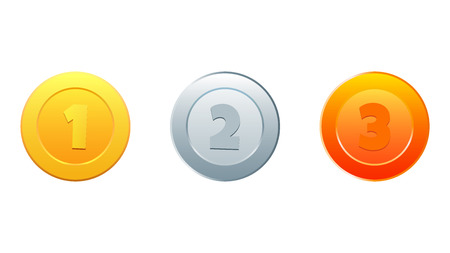 Illustration of game coins with numbersのイラスト素材
