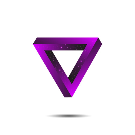 illustration of optical illusion triangle with smooth gradient and glowing effectのイラスト素材