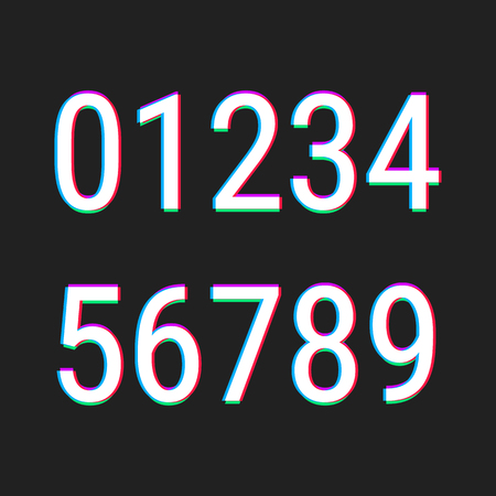 Numbers stock illustration with aberration effect.のイラスト素材