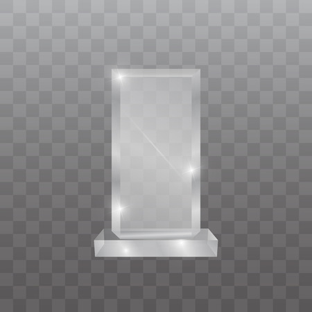 Transparent crystal trophy. illustration of shiny awardの写真素材