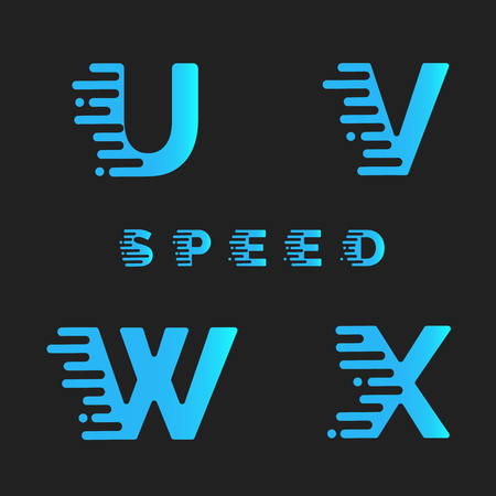 Typographic alphabet in a set . Speed typefaceのイラスト素材