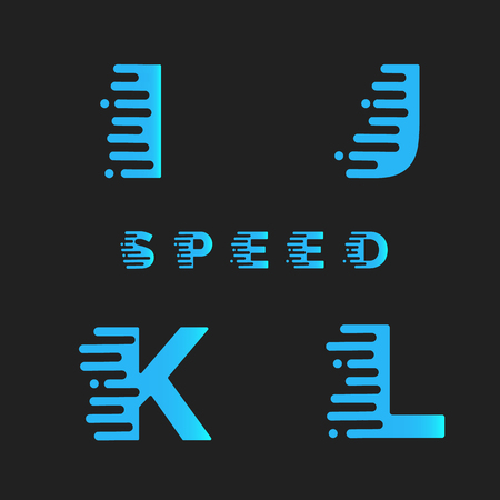 Typographic alphabet in a set . Speed typefaceのイラスト素材