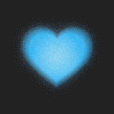 Valentines Day greeting card with blue glitter heartのイラスト素材