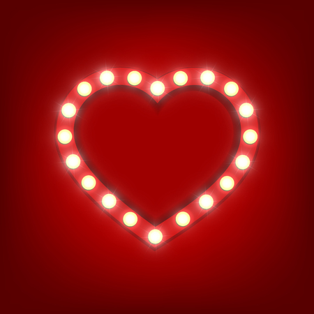 Valentines Day greeting card shiny light signのイラスト素材