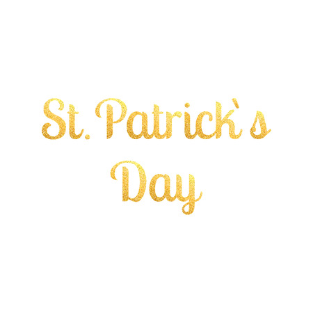 Saint Patrick`s Day typography. Gold glitter St. Patrick`s Day emblemのイラスト素材