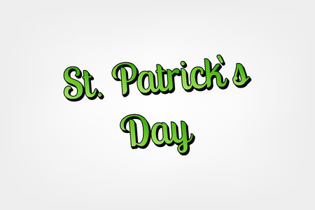 Saint Patrick`s Day typography. Gold glitter St. Patrick`s Day emblem.のイラスト素材