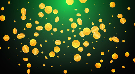 Gold coins banner for Patricks Day. Saint Patrick`s Day vector coins.のイラスト素材