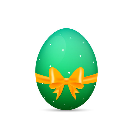 Easter egg. Glossy egg with gift bow and ribbonのイラスト素材