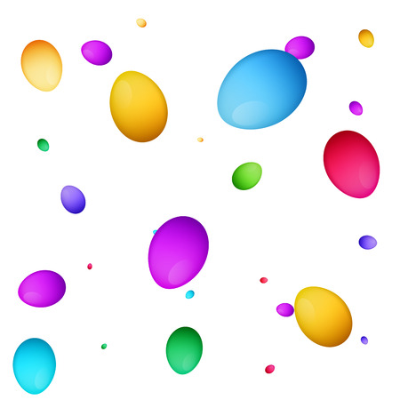 Colorful eggs in different shapes. Easter pattern.のイラスト素材