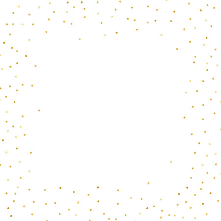 Polka Dot Confetti. Gold textured dots isolatedのイラスト素材