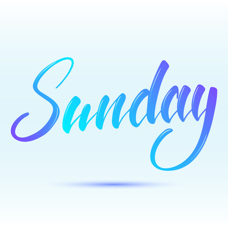 Sunday lettering. Modern calligraphy design for card, poster, blog etc.のイラスト素材