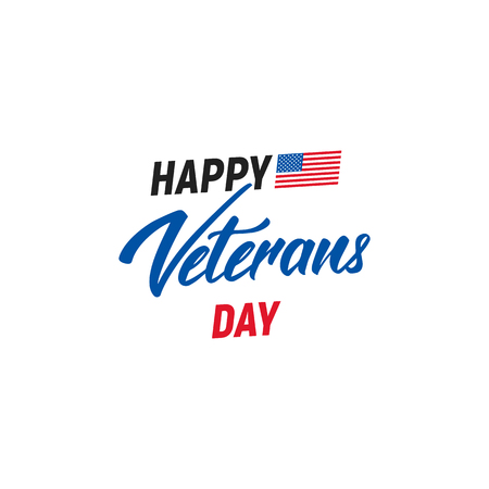 Veterans Day design template with hand lettering for Veterans Day celebration.のイラスト素材