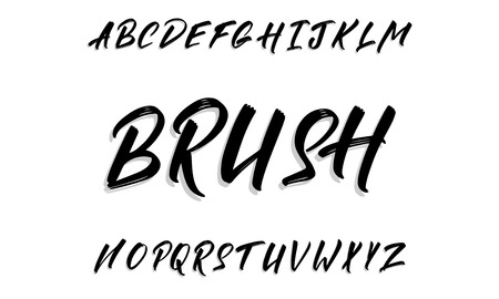 Calligraphic Handwritten vector Font for Lettering. Trendy Calligraphy Script.のイラスト素材