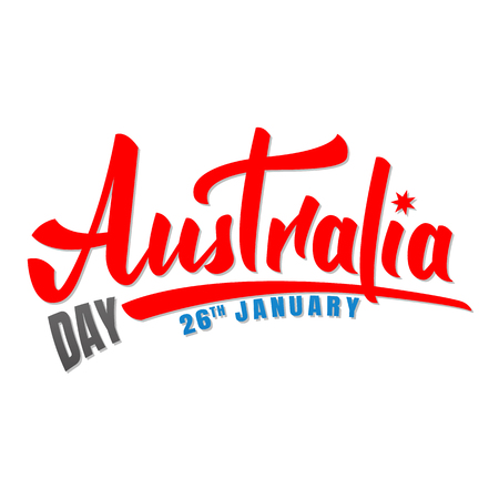 Australia Day. Australia 26th January Holiday. Australia Lettering text design.のイラスト素材