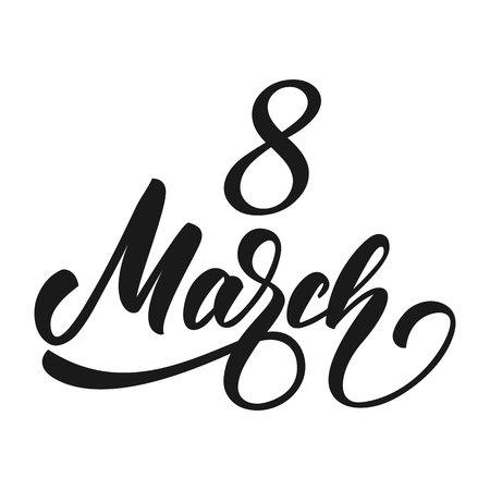 International Womens Day. 8 march script letteringのイラスト素材