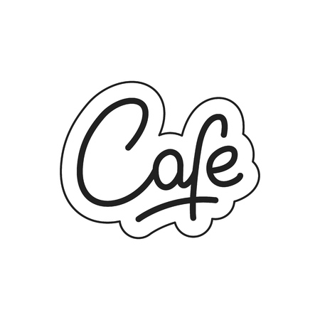 Cafe. Cafe lettering. Cafe label badge emblem stickerのイラスト素材