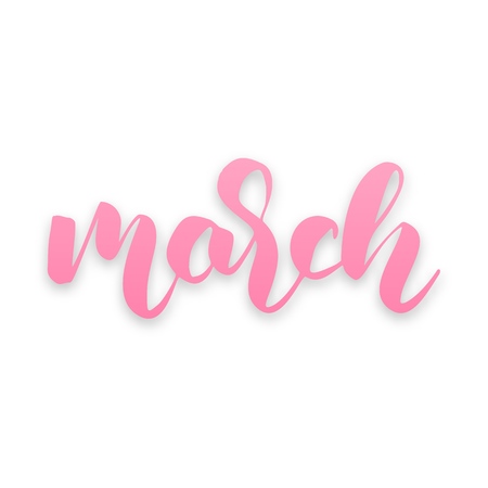 March script lettering. March phrase lettering inscriptionのイラスト素材