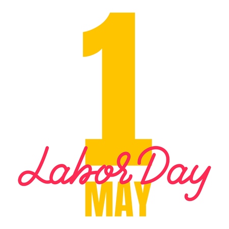 Labor Day. May Day card. 1st May holiday lettering design.のイラスト素材