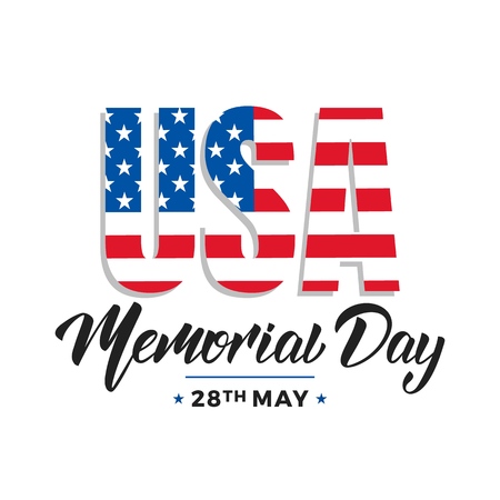 Memorial Day. USA Memorial Day lettering label designのイラスト素材