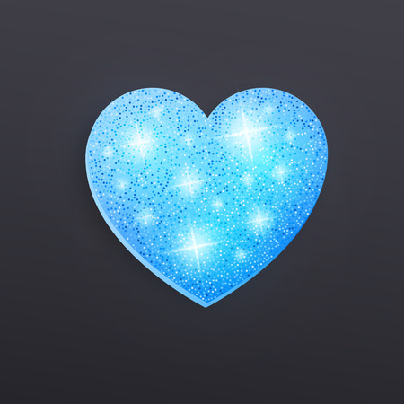 Blue glitter heart. Shiny glitter decoration for Valentineâs Dayのイラスト素材