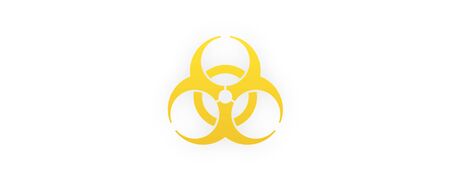 Biohazard sign. Yellow symbol of biological significant health risk.のイラスト素材