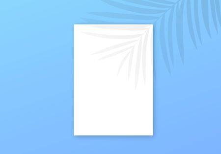 Tropical shadow overlay. Vector transparent palm leaves background.のイラスト素材