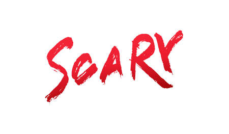 Scary Halloween lettering. Bloody handlettering brush calligraphy.のイラスト素材