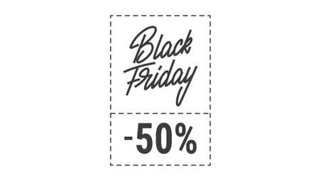 Black Friday sale coupon design with lettering.のイラスト素材