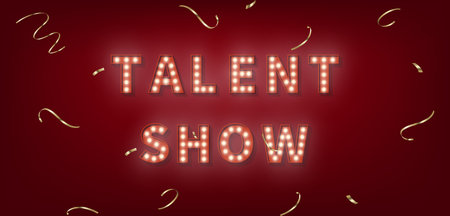 Talent Show. 3d marquee light bulb text for Talent Show.のイラスト素材