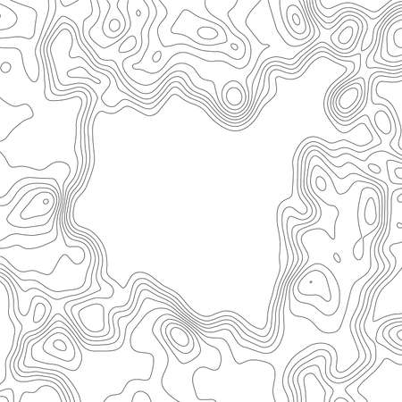 Abstract Topographic Contour Map Template. Abstract composition of black circles and lines on a white background. EPS10 Vectorのイラスト素材