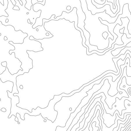 Abstract Topographic Contour Map Template. Abstract composition of black circles and lines on a white background. EPS10 Vectorのイラスト素材