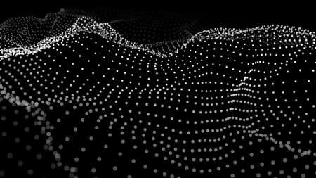 Abstract Molecural background. Particles wave. Science background. Space abstract. Cells background. Futuristic point wave.3D abstract digital wave particles. Landscape background vector. Vector illustration.のイラスト素材