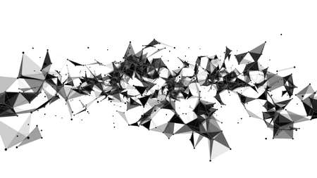 Connecting dots and lines in triangle structure. Futuristic abstract compositions. Technology abstract vector background.Data visualization.の写真素材