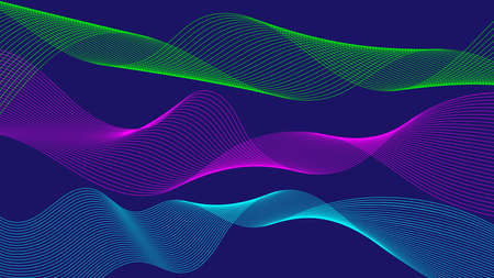 Abstract flowing ribbons of different colors. Wave of the many colored lines. Design elements....