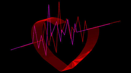 Abstract wave lines on the background. Colorful wave heart. Illustration for modern business design. Futuristic wallpaper. Smooth lines abstract gradient color background. Vector illustration.のイラスト素材