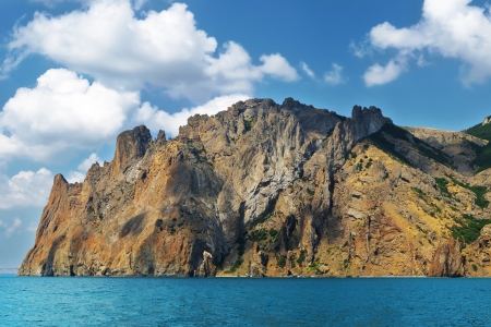 The famous natural reserve of Karadag - volcanic massif in the Crimea, on the Black seaの写真素材