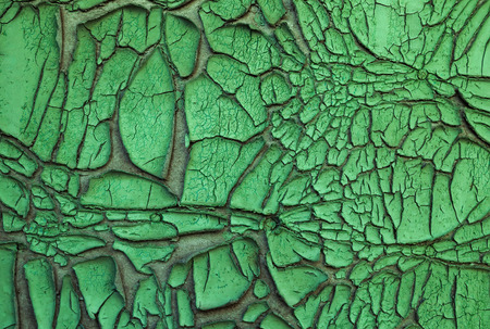 Texture - old green paint on a wooden surface, severely chappedの写真素材