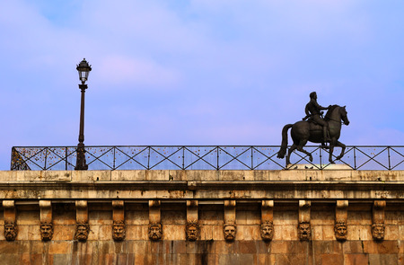 Equestrian statue of King Henri IV on the island Cite, Parisの写真素材