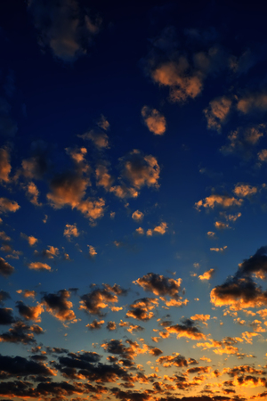 beautiful bright cloudy sky at sunriseの写真素材