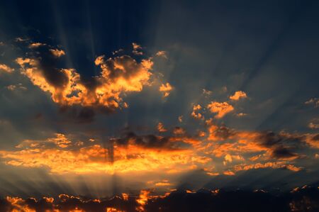 Picturesque sky with sunsetの写真素材