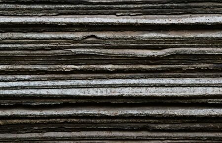 A side view on the slate sheetsの写真素材