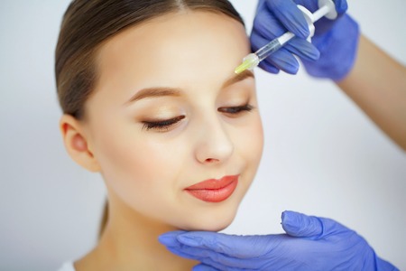 Beauty and Care. Beauty Salon. A Woman With Pure Skin. Skin Careの写真素材