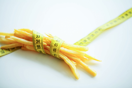 Diet. Golden Frost Potato on the White Phoenix with a Centimeter