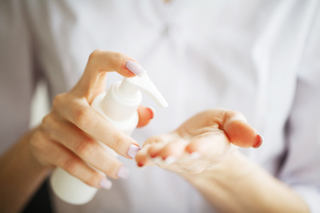 Herb Medicine. Production and Packaging of Cosmetic Products. Moisturizing Face Cosmetic. Beauty Product Concept, Doctor and Medicine Experimentsの写真素材