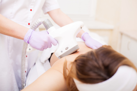 Body Care. Woman is in the process at the clinic lipomassageの写真素材